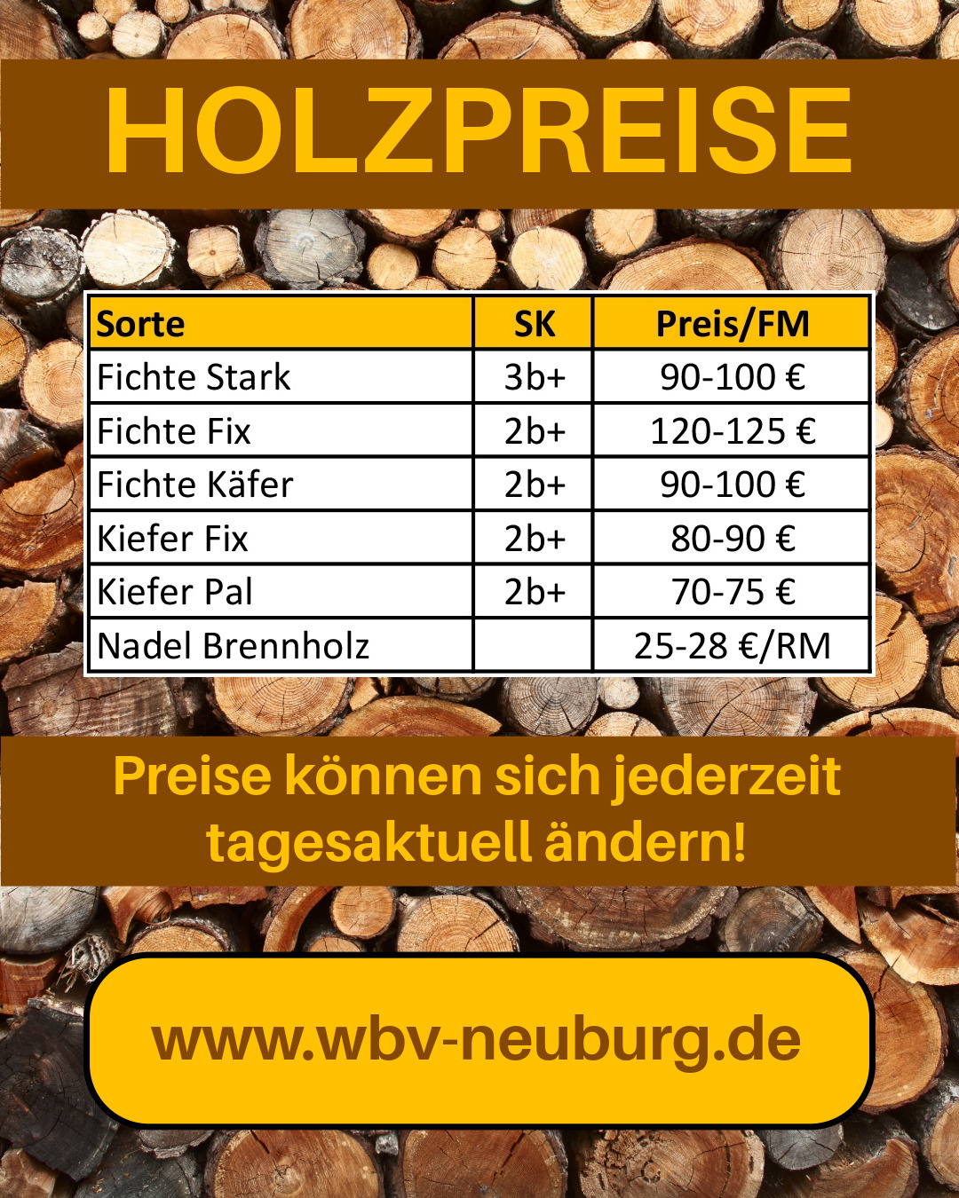 Holzpreise 26 02